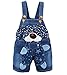 KIDSCOOL SPACE Baby Summer Cotton Denim 3D Cartoon Star Dog Soft Short Overalls,Blue,12-18 Months