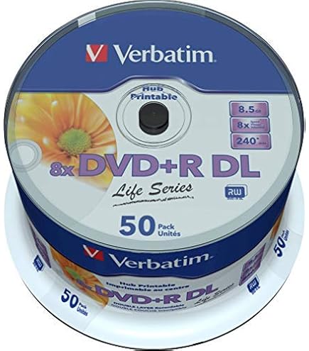 Amazon.com: Verbatim Inkjet Hub Printable DVD+R DL Spindle, White