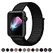 Yunsea For Apple Watch Band, New Nylon Sport Loop, with Hook and Loop Fastener, Adjustable Closure Wrist Strap, Replacement Band for iwatch, 42mm, Dark Black