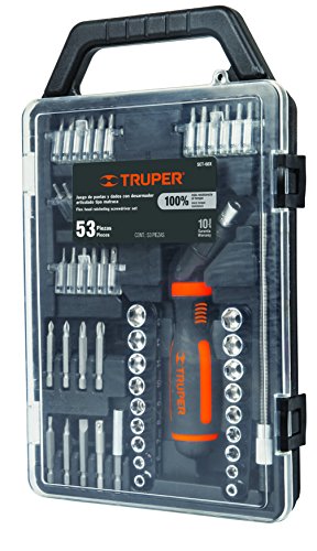 Click Here to See More Images Truper Ratchet Screwdriver Set with 30 Bits and 18 Sockets - 60 pieces