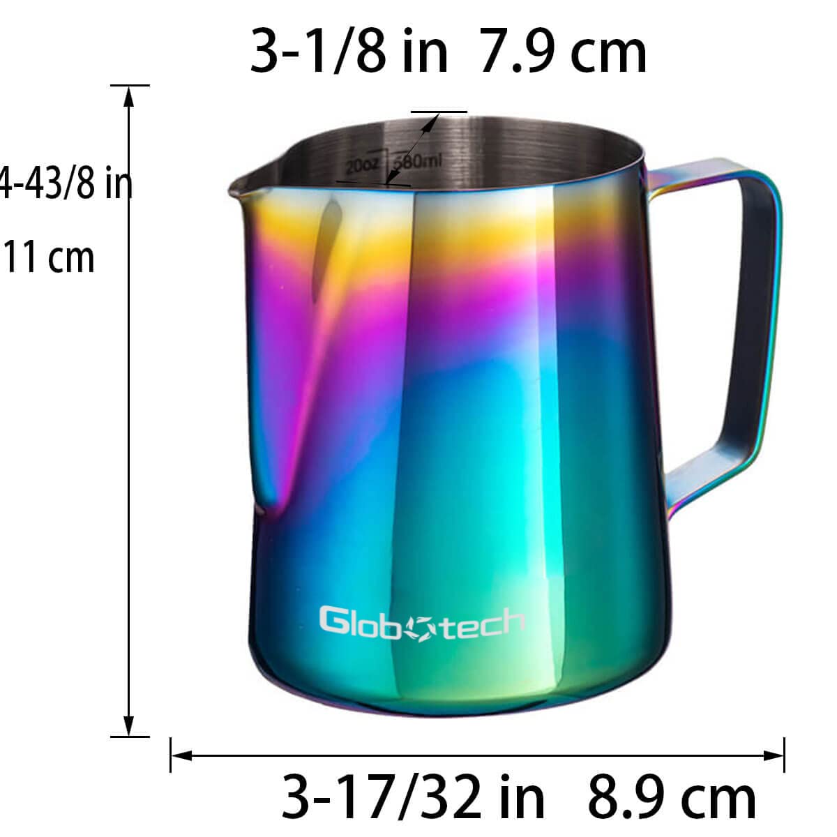 Frother Cup Stainless-steel Steam Pitcher – Espresso Accessories Milk frothing Pitcher Coffee Froth Jug Latte Art Steamer Pitcher 20 Oz Multicolor 600ml