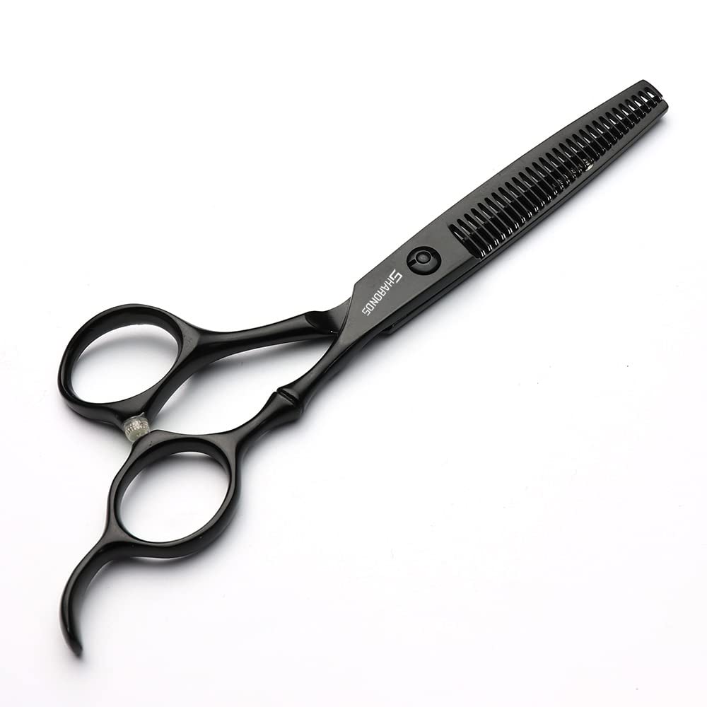 6/6.5/7 inch Black Hair Clipper Salon Hair Clipper 440c high Hardness Stainless Steel Hair Clipper (6-in thinning Scissors)