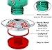 Grateful Gnome Hummingbird Feeder for Outdoors Hand Blown Glass Green Globe Wild Flower - 24 Fluid Ounces