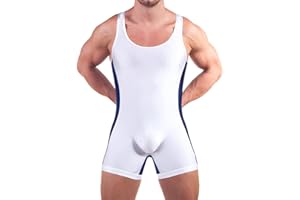 DLSMDOUS Men's Wrestling Singlets Sleeveless Athletic Supporters Wrestling Uniform Sports Bodysuit Jumpsuits for Fun