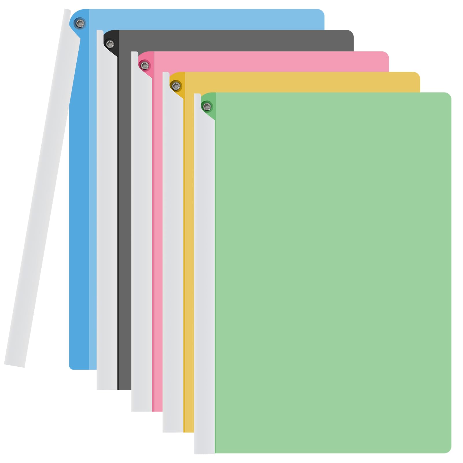 WWW A4 File Folders - 5 Pack Report Covers with Sliding Bars,Binder Portfolio Folder for Papers,Documents Organizer