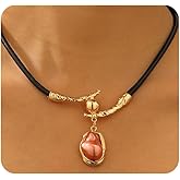 Pearl Statement Necklace for Women,Large Baroque Pearl Leather Chain Necklace for Wedding Bridal,Trendy Vintage Jewelry Accessories