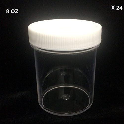 Yonji Plastic Slime Containers with Lid 8OZ,Clear Empty Containers for DIY Slime Making,24 Pack