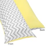 Yellow and Gray Zig Zag Full Length Double Zippered Body Pillow Case Cover by Sweet Jojo Designs