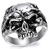 Kstyle Jewelry Mens Stainless Steel Ring, Vintage, Biker, Silver, Skull KR1944 (8)
