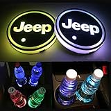 LED Car Cup Holder Lights for J e e p 7 Colors Changing USB Charging Mat Luminescent Cup Pad LED Interior Atmosphere Lamp 2pcs