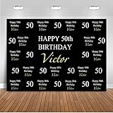 Mehofoto Customized 50th 60th 70th 80th 90th Birthday Party Backdrop Custom Age Name Color Photography Background 7x5ft Vinyl Birthday Party Decoration Banner Backdrops