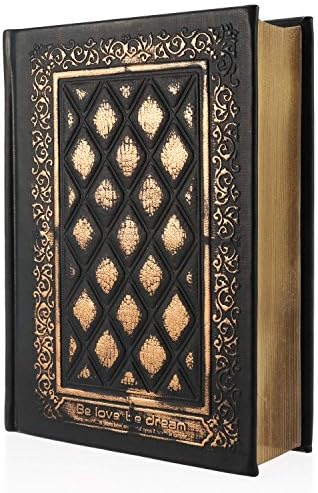 Rymall Retro Leather 3D Embossed Cover Notebook, Blank Hardback Scrapbook Travel Ultra Thick Writing Journal Work Diary (Black Gold)