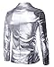 TUNEVUSE Mens Slim Fit Metallic Color Performance Suit Jackets/Night Club Blazers/Suit Vests Silver Asian XX-Large/US 40