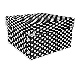 Snap-N-Store Gift Boxes, 10.25 x 5 x 10.25 Inches, Black/White Polka Dot, 2 Pack (SNS01973)