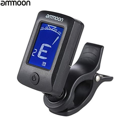 Hillside Fire ammoon AT-07 Digital Electronic Clip-On Tuner LCD Screen for Guitar Chromatic Bass Ukulele C/ D Violin