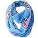 Sexyinlife Multicolor Floral Print Chiffon Infinity Loop Circle Scarf