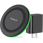 yootech Wireless Charger, 10W Max Wireless Charging Pad with Quick Adapter | Compatible with iPhone 18 Pro/18 Pro Max/17/Air/16/15/14/13/12/11/X,Samsung Galaxy S25/S24/S23, for AirPods 5 4 3 2 Pro