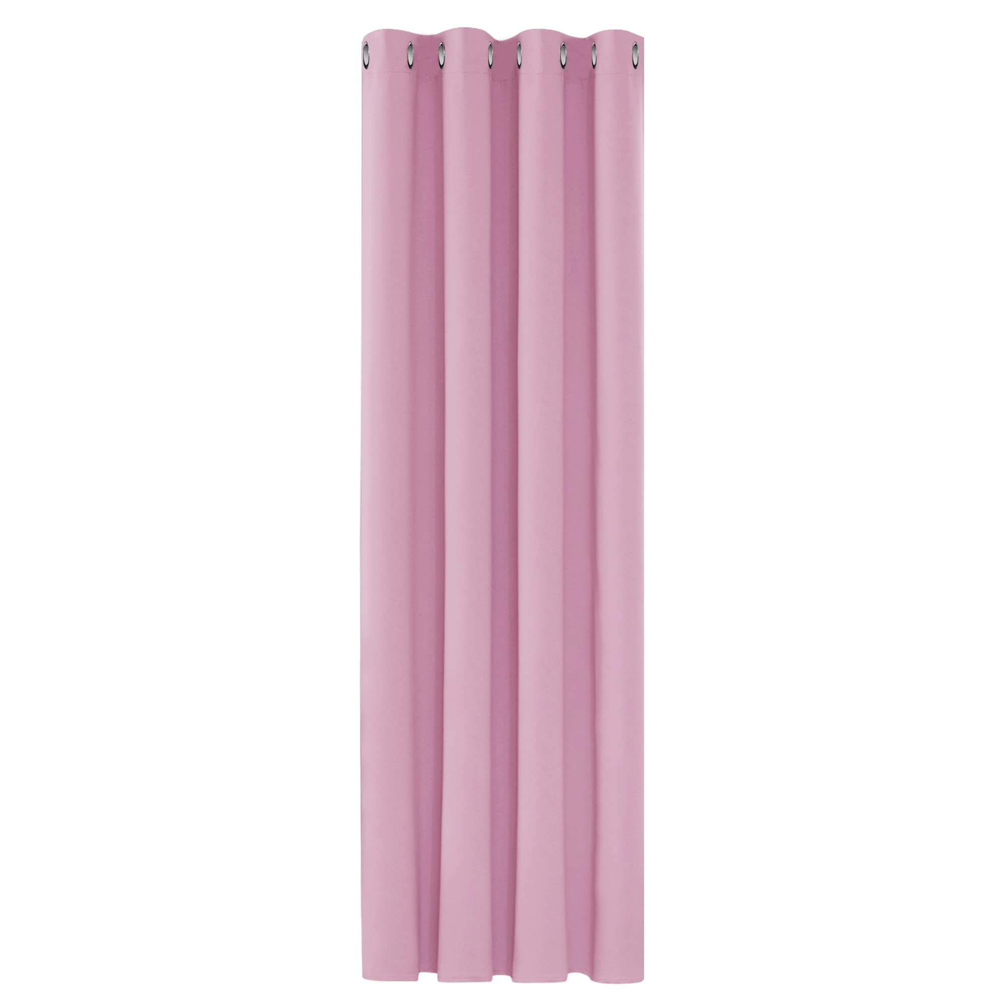 Deconovo Nursery Thermal Insulated Blackout Curtain Ring Top for Bedroom 52"x 63" Pink 1 Panel
