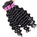RECOOL 10A Loose Deep Wave Bundles with Frontal Closure Wet and Wavy Human Hair Bundles with Closure Ear to Ear Virgin Brazilian Hair For Women Natural Color(14 16 18+12)