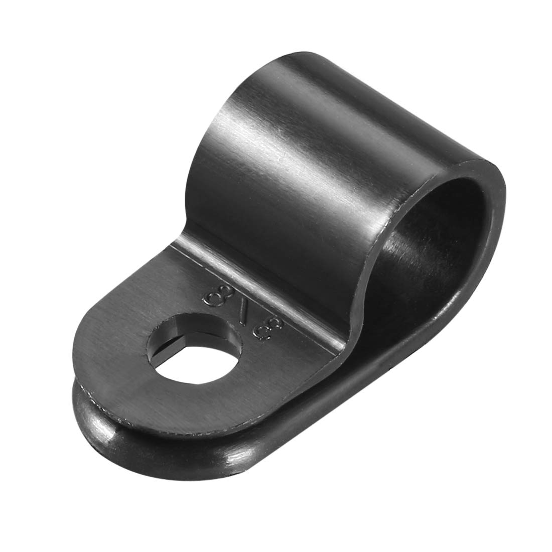 sourcing map 50Pcs Nylon R-type Cable Clamp Organizer Cord Clips for Wire Management 9.5mm Black CC-2