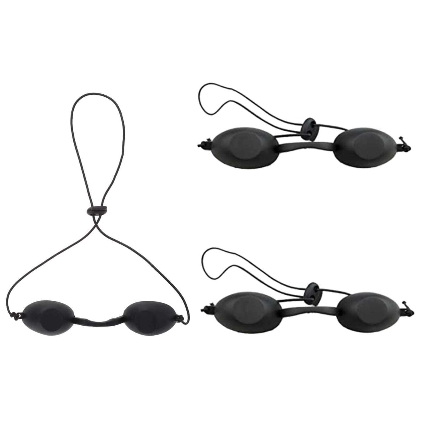 BOBOZHONG Eye Protection Goggles,3Pcs Safety Goggles Eye Patch Eyewear Glasses Laser Safety Goggles Patients in IPL UV Infrared Led Red Blue Light Hard Wavelength Beauty Clinic Salon Home Black