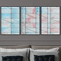 3 Piece Framed Canvas Wall Art Abstract Colorful Cool Geometric Canvas Prints Home Artwork Decoration for Living Room,Bedroom - 16