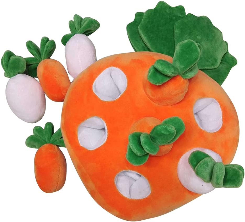 Amazon にんじん畑 ペットおもちゃ 知育玩具 餌隠しマット ノーズワーク 噛む 運動不足 分離不安解消 集中力向上 嗅覚訓練 食いすぎる対策 訓練毛布 ハート型 7個にんじん Juline 犬用アジリティ 運動器具 通販