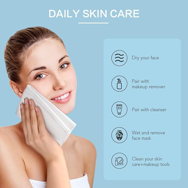 KINHWA DISPOSABLE COTTON FACE TOWELS SUPER THICK NO CHEMICAL SMELLS WIPES HYPOALLERGENIC MAKEUP REMOVER DRY SUITABLE FOR ALL SKIN TYPES INCLUDING