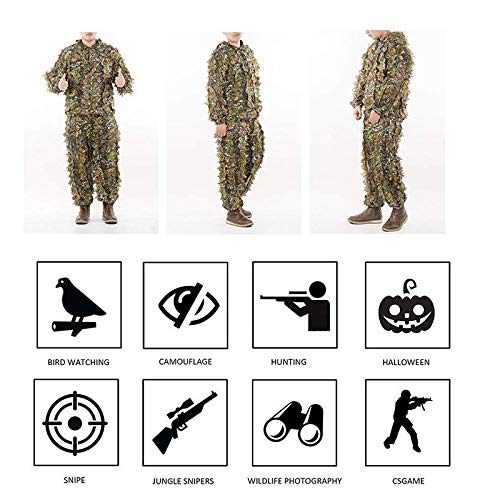image for DoCred Ghillie Suit 3D Leaf Realtree Camo Camouflage Lightweight Cloth