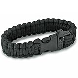 SAS Survival Paracord Bracelet 550lbs With Whistle - Black
