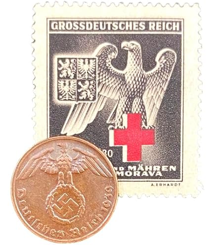 Authentic WWII German 5 Reichspfennig Coin Rare Old Brass
