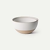 MORA Mega and Giant Bowls Set of 2, 5.5 and 3.5 Qt Ceramic Pottery Mixing Bowls - Microwave and Dishwasher Safe - Oat