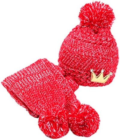 happyle Kids Winter Warm Fleece Lined Hat, Girls Boys Winter Hat Scarf