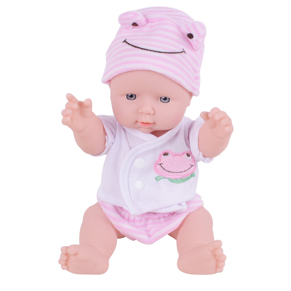 ixaer Reborn Dolls-12 inch Reborn Baby Doll Soft Vinyl Silicone Lifelike Sound Laugh Cry Newborn Baby Toy for Boys Girls Christmas Gift (Green, Pink, Yellow) (Pink)