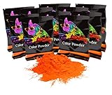 Holi Color Powder Orange 10 Pack of 70 Grams Each