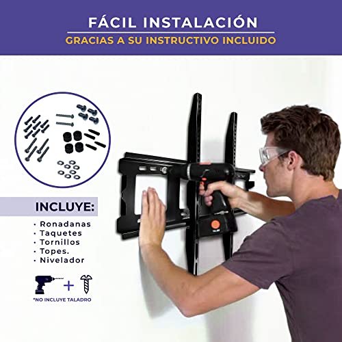 LINK BITS C50120N33 Soporte de TV Fijo para Pantallas de 50” a 120” Pulgadas, Base para televisores Colgante, Reforzado y Resistente para monitores de hasta 120 kg y VESA de hasta 900x600mm.