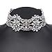 Holylove 4 Color Chunky Choker Shiny Bling Crystal Necklace for Women Jewelry Wedding Party Daily Accessories 1 Piece with Gift Box (N15-Silver)