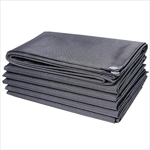 LPYMX Camping shelter Outdoor Thick Tarpaulin, Canvas Waterproof Sunscreen Camping mat, Sunscreen Cold and wear Resistant Tarpaulin, Dark Gray + Green (Color : A, Size : 2x1.5M)