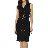 Allegra K Women's Work Dresses Business Office Sleeveless Button Pencil Blazer Dress Formal Outfits