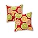 Greendale Home Fashions 17 in. Outdoor Accent Pillow (set of 2), Flowers on Red