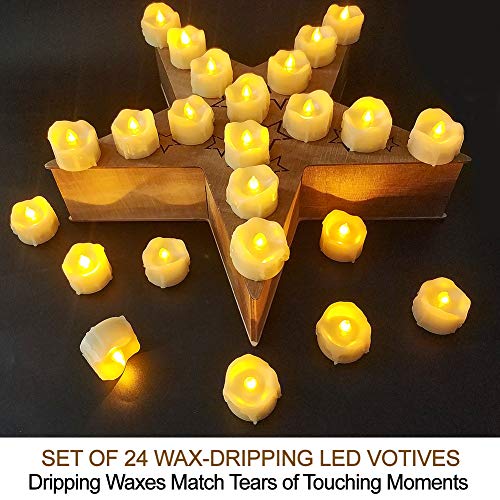 HOME MOST Set of 24 LED Votive Candles with Remote and Timer (Cream