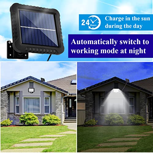 Solar Light Outdoor, Junvaia 56 LED Solar Security Lights Outdoor with Motion Detector, Large Capacity Battery LED Motion Sensor Lights, IP65 Waterproof 120° Wide Angle Flood Light with 16.5ft Cable