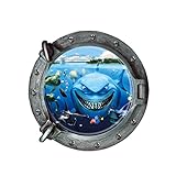 Hatop Submarine Portholes Wall Sticker Kids Coral Fish Boat Scuttles Decals Mural Art Nursery Home Decor (A)