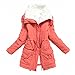 mewow Women's Winter Mid Length Thick Warm Faux Lamb Wool Lined Jacket Coat