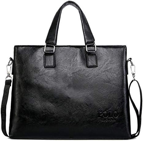 Simple Design Man Handbag Soft Leather Messenger Bags Business Laptop Bag Men's Briefcase Black
