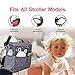Parents Stroller Organizer Travel Bag with Shoulder Strap Insulated Bottle Holder Lightweight Design Storage Pockets for Bottles,Diapers,Toys,Saliva Towel-Fits All Baby Stroller Models (White Dots)
