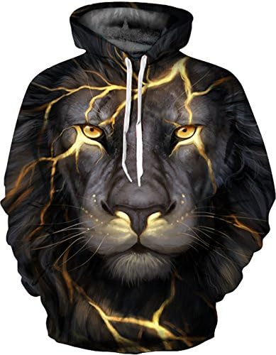 SAINDERMIRA Unisex Fashion 3D Digital Galaxy Pullover Hooded Hoodie Sweatshirt Athletic Casual with Pockets