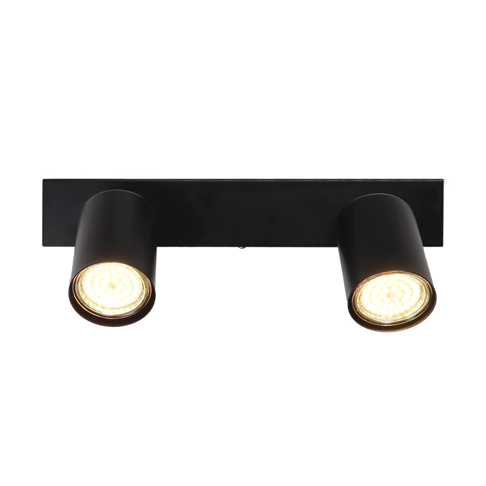 Yukojur Modern Black Adjustable Wall Spotlight GU10 Light Fitting Wall Light,2 Way Spot Lights Ceiling for Kitchen Bedroom Living Room Dining Room