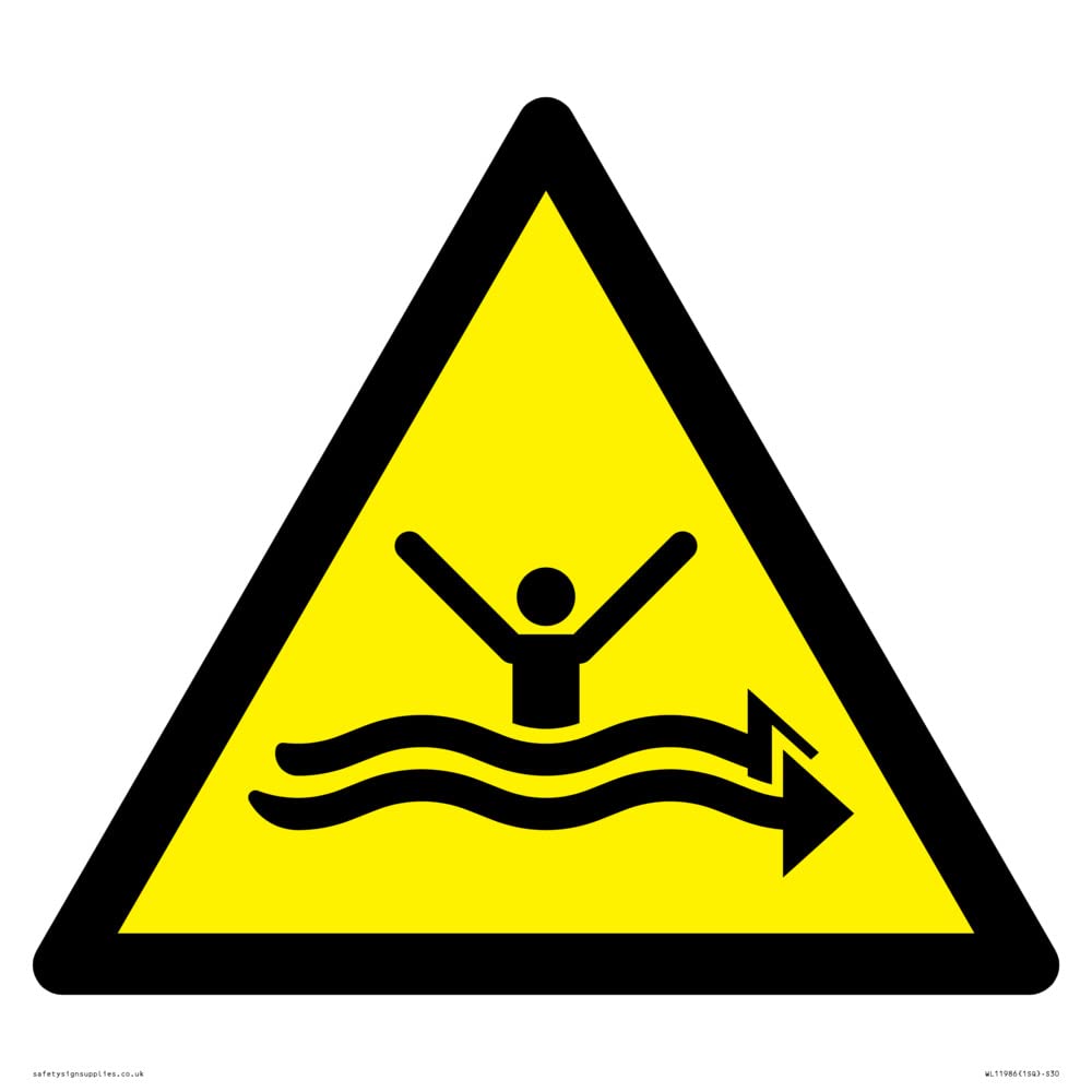 W057 Warning: Strong currents Sign - 300x300mm - S30