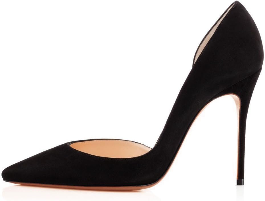 Mermaid Womens Shoes Patent Leather Stiletto Heel Pointed Toe Pumps, Black, UK10,5 / US14 Feet length : 28,8cm